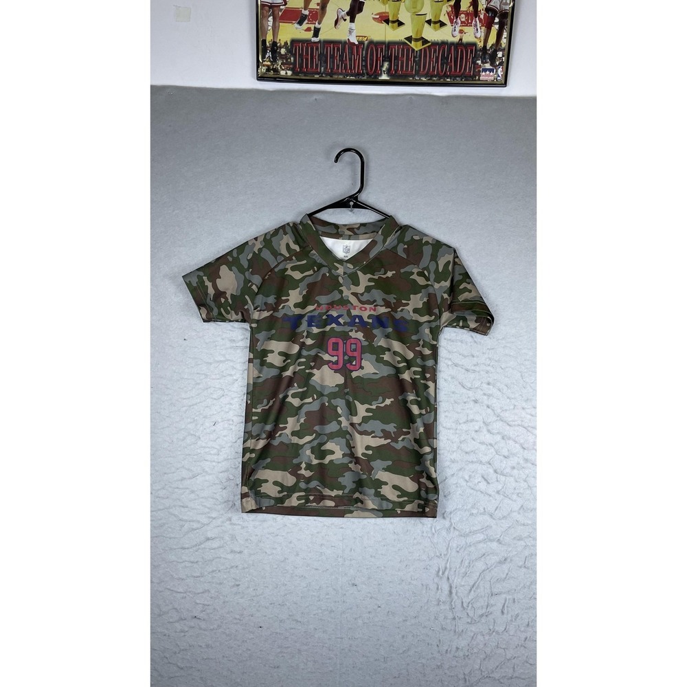 Houston Texans Football Jersey Boys 8 Camo Print NFL J.J. Watt 99 Shirt